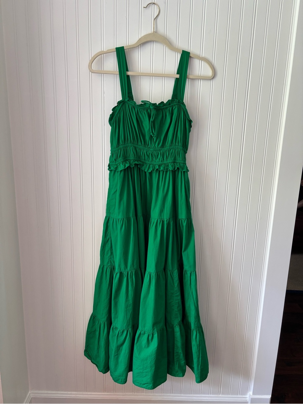 J. Crew Emerald Green Ruffled Sundress